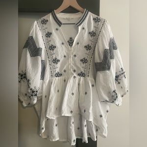 Solitaire Anthropologie Embroidered Top